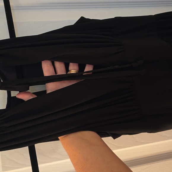 R&M Richards Black Maxi Dress with Sequin Detail And Built In Bra Size 6 (#9) - Picture 5 of 8